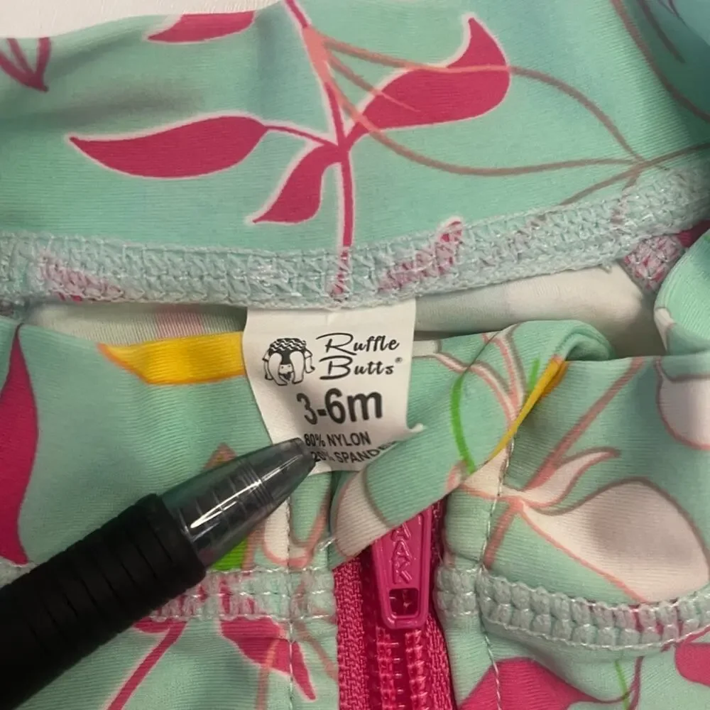 Ruffle Butts Swimsuit Bathing Suit Bundle Rash Guard 2 Piece‎ Girls 3/6 Months
